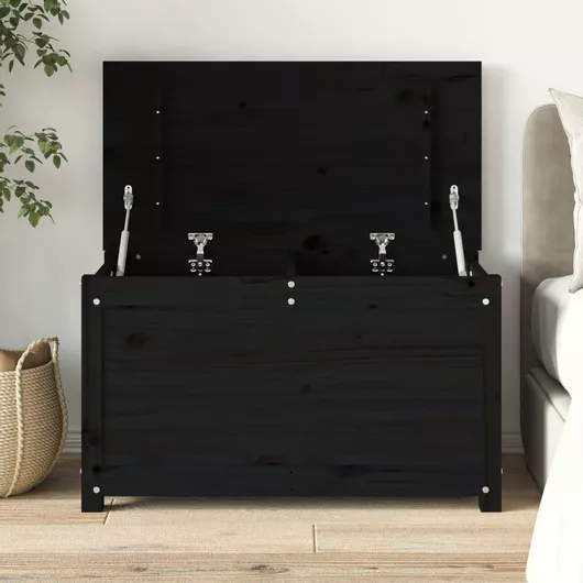 Διακοσμητικό Μπαούλο vidaXL Ξύλινο 80x40x45.5cm Μαύρο