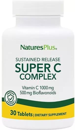 Nature's Plus Super C Complex Βιταμίνη για Ενίσχυση του Ανοσοποιητικού, τo Δέρμα & Αντιοξειδωτική δράση 1000mg 30 κάψουλες