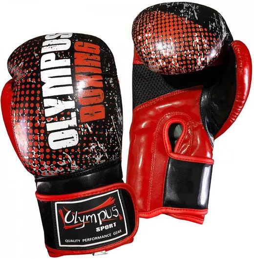 Γάντια πυγμαχίας Olympus Sport 4038194 από Συνθετικό Δέρμα για Αγώνα Μαύρο