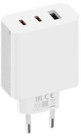 Φορτιστής Κινητού Xiaomi με Θύρα USB-A & 2 Θύρες USB-C & Καλώδιο USB-C - USB-C 67W Power Delivery Λευκό