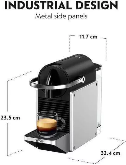 De'Longhi Pixie Καφετιέρα για Κάψουλες Nespresso Πίεσης 19bar Silver