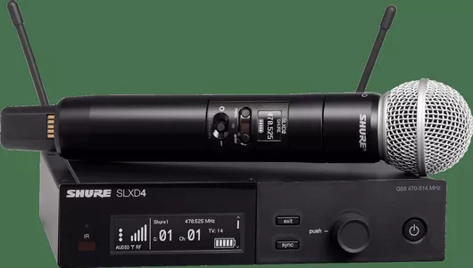 Μικρόφωνο Shure SLXD24E / SM58 L56 Ασύρματο Δυναμικό Χειρός Φωνής Μαύρο