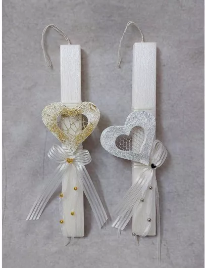 Πασχαλινή Λαμπάδα Καρδιά Τυχαία Επιλογή Χρώματος