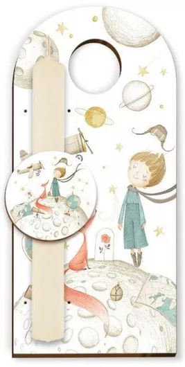 Πασχαλινή Λαμπάδα με Ξύλινη Βάση Μικρός Πρίγκιπας Μπεζ