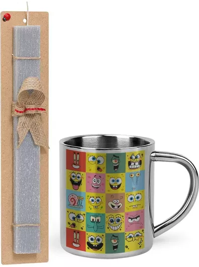 Πασχαλινή Λαμπάδα Ο Μπομπ & οι Φίλοι του Σετ με Μεταλλική Κούπα 300ml Αρωματική Γκρι