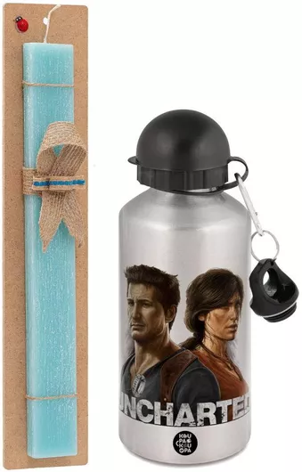 Πασχαλινή Λαμπάδα Uncharted Σετ με Παγούρι Αλουμινίου 500ml Αρωματική Τιρκουάζ