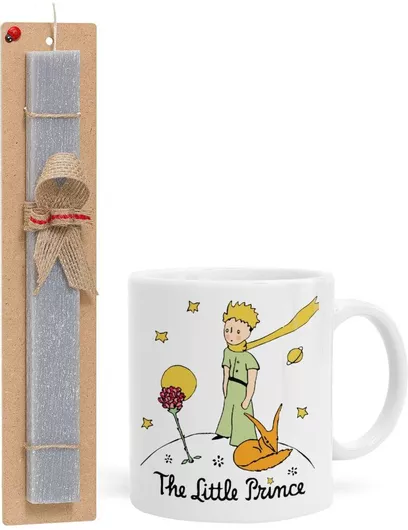 Πασχαλινή Λαμπάδα Ο Μικρός Πρίγκιπας Classic Σετ με Κούπα Κεραμική 330ml Αρωματική Γκρι