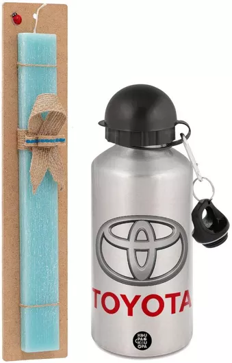 Πασχαλινή Λαμπάδα Toyota Σετ με Παγούρι Αλουμινίου 500ml Αρωματική Τιρκουάζ