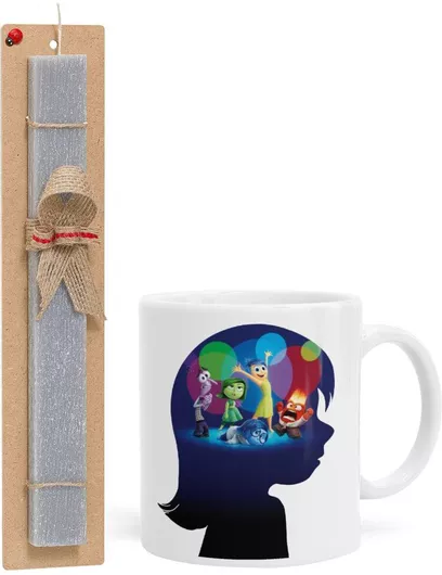 Πασχαλινή Λαμπάδα Τα Μυαλά που Κουβαλάς Σετ με Κούπα Κεραμική 330ml Αρωματική Γκρι