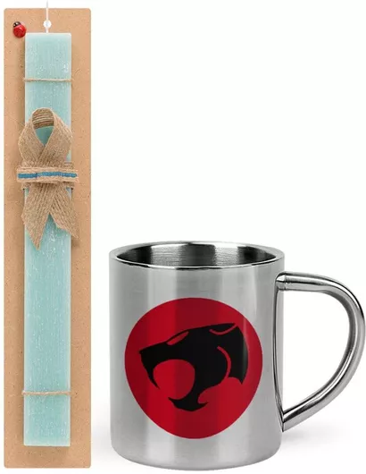 Πασχαλινή Λαμπάδα Thundercats Σετ με Μεταλλική Κούπα 300ml Αρωματική Τιρκουάζ