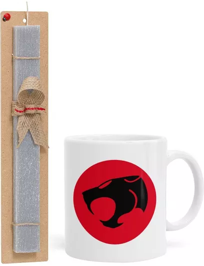 Πασχαλινή Λαμπάδα Thundercats Σετ με Κούπα Κεραμική 330ml Αρωματική Γκρι