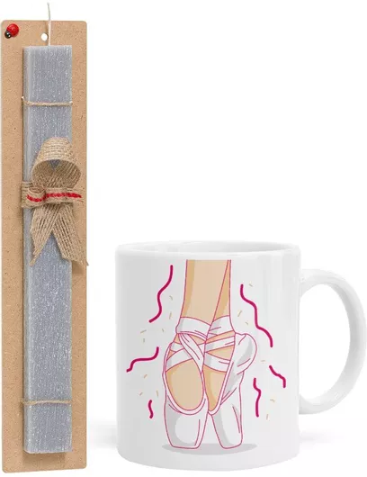 Πασχαλινή Λαμπάδα Πουέντ Σετ με Κούπα Κεραμική 330ml Αρωματική Γκρι