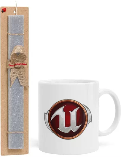 Πασχαλινή Λαμπάδα Unreal Σετ με Κούπα Κεραμική 330ml Αρωματική Γκρι