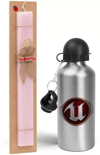 Πασχαλινή Λαμπάδα Unreal Σετ με Παγούρι Αλουμινίου 500ml Αρωματική Ροζ