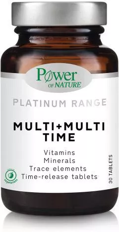 Power Of Nature Platinum Range Multi+Multi Time Βιταμίνη για Ενέργεια & Ανοσοποιητικό 30 Ταμπλέτες