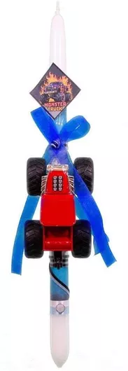 Πασχαλινή Λαμπάδα Comfuzio με Αυτοκίνητο Friction Monster Truck Τυχαία Επιλογή Σχεδίου