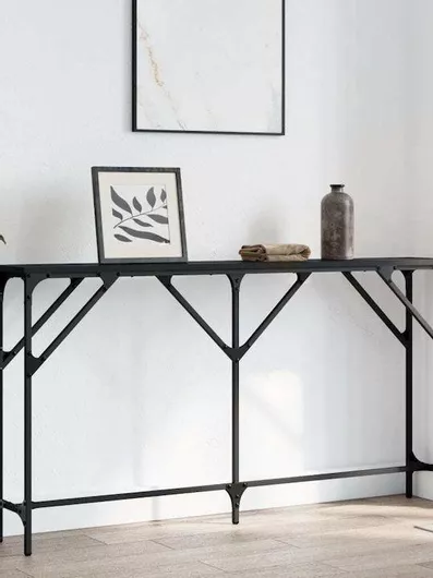 Κονσόλα vidaXL 837772 από Μέταλλο / Μοριοσανίδα 140x23x75cm Μαύρο