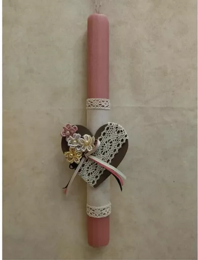 Πασχαλινή Λαμπάδα 102 Καρδιά Ροζ