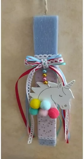 Πασχαλινή Λαμπάδα 305 Μονόκερως Γαλάζιο