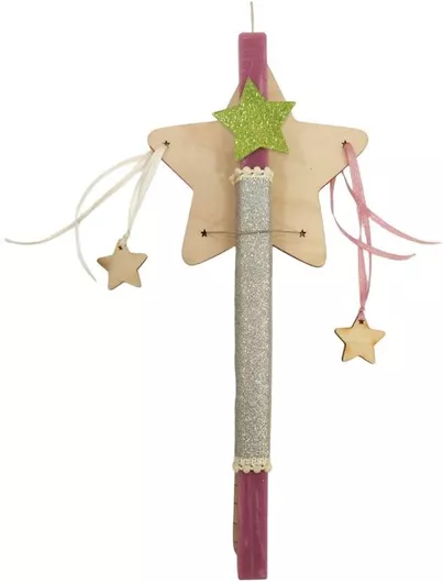 Πασχαλινή Λαμπάδα 32650-10 Αστέρι Ροζ