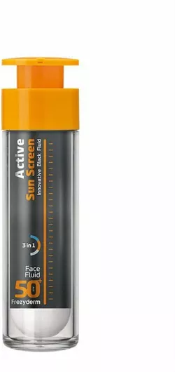 Αντηλιακό Gel Προσώπου Frezyderm Active Sun Screen Innovative Black Αδιάβροχο SPF50 50ml