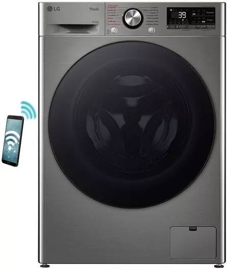 Πλυντήριο-Στεγνωτήριο Ρούχων LG D4R7009TSSB 9kg/6kg Ατμού 1400 Στροφές με Wi-Fi Γκρι 85x60x56.5cm
