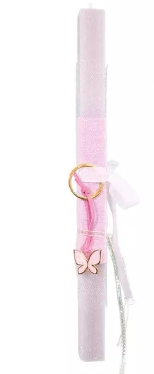 Πασχαλινή Λαμπάδα Live.Love.Sparkle LAC2415 Αρωματική Μπρελόκ Επίχρυση Πεταλούδα Εκρού