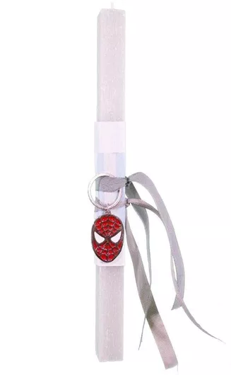 Πασχαλινή Λαμπάδα Live.Love.Sparkle LAC2422 Αρωματική Μπρελόκ με Πρόσωπο Αράχνη Γκρι