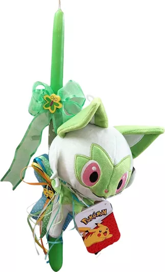 Πασχαλινή Λαμπάδα με Λούτρινο Pokemon Sprigatito Πράσινο