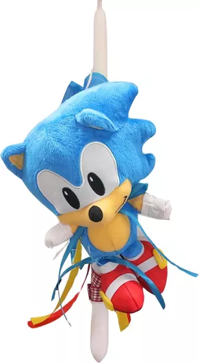 Πασχαλινή Λαμπάδα με Λούτρινο Sonic The Hedgehog 22cm Λευκό