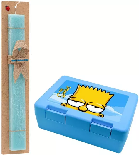Πασχαλινή Λαμπάδα The Simpsons Bart Σετ με Παιδικό Δοχείο Κολατσιού Αρωματική Τιρκουάζ