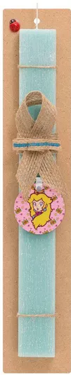 Πασχαλινή Λαμπάδα Princess Peach Σετ με Ξύλινο Μπρελόκ Αρωματική Τιρκουάζ