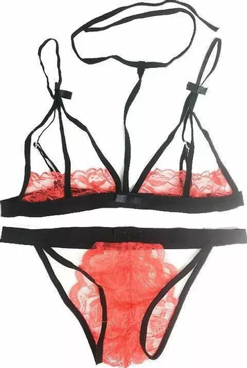 Sexy Set Εσώρουχα με Δαντέλα L Σετ 2τμχ Κόκκινο