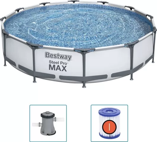Πισίνα Bestway Steel Pro Max με Μεταλλικό Σκελετό & Αντλία Φίλτρου 366x366x76cm