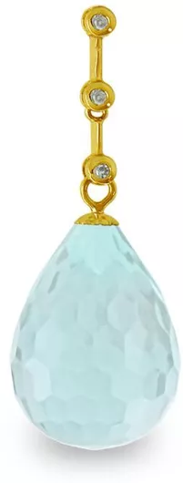 Γυναικείο Μενταγιόν M318500AQ από Χρυσό 18Κ με Ακουαμαρίνα Διαμάντι & Ζιργκόν