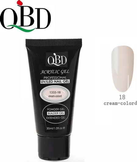 Acrygel Νυχιών QBD Cream Colord 30ml