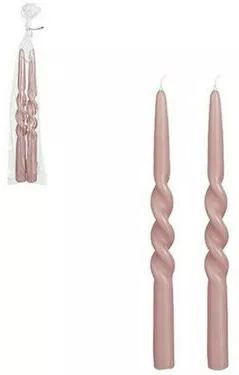 Κερί Atmosphera Διακοσμητικό Κηροπηγίου Twist 29cm Σετ 2τμχ Λιλά