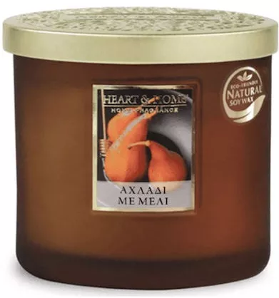Κερί Heart & Home Αρωματικό Σόγιας σε Βάζο Αχλάδι με Μέλι 230gr