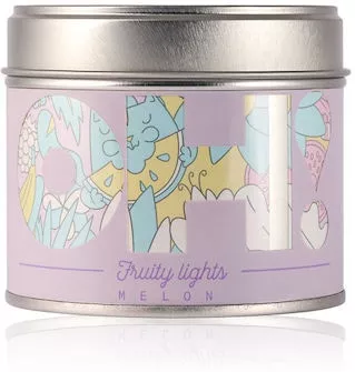 Κερί Oh Tomi Αρωματικό σε Βάζο Fruity Lights Melon Λιλά 185gr