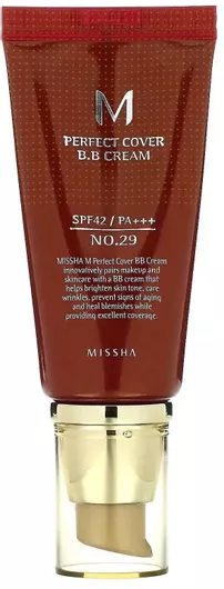 Κρέμα Προσώπου Ημέρας Missha M Perfect Cover BB Cream SPF42 Ενυδατική με Υαλουρονικό Οξύ & Ceramides 29 Caramel Beige 50ml