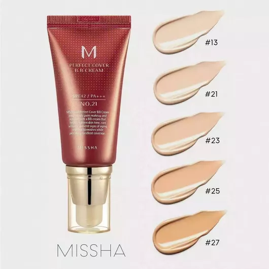 Κρέμα Προσώπου Ημέρας Missha M Perfect Cover BB Cream SPF42 Ενυδατική με Υαλουρονικό Οξύ & Ceramides 29 Caramel Beige 50ml