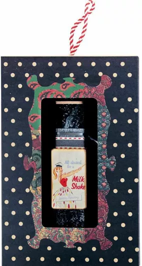 Πασχαλινή Λαμπάδα Synchronia LA22213A Πλακέ με Στολίδι Vintage Μαγνητάκι "Milk Shake" Πολύχρωμο