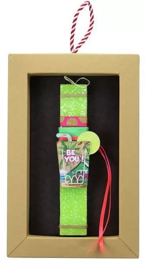 Πασχαλινή Λαμπάδα Synchronia LA23207F Αρωματική Χειροποίητη Πλακέ με Στολίδι Μαγνητάκι Κοκτέιλ - Be You Πράσινο