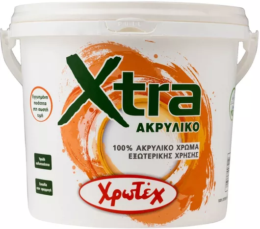 Πλαστικό Χρώμα Χρωτέχ Xtra Ακρυλικό για Εξωτερική Χρήση 3lt Γκρι