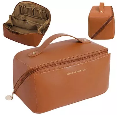 Γυναικείο Τσαντάκι Νεσεσέρ Δερματίνη 24cm Καφέ