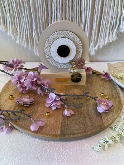 Γούρι για το Σπίτι Επιτραπέζιο Μπεζ Ματι 12x15.5cm