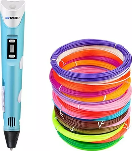 3D Pen για Τρισδιάστατη Σχεδίαση με 10 Νήματα Μπλε για 14+ Ετών