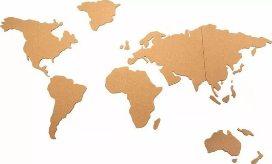 Πίνακας Φελλού Atmosphera σε Σχήμα Παγκόσμιος Χάρτης με Πινέζες 102cmx50cm