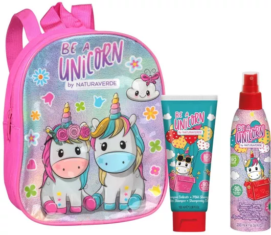 Σχολική Τσάντα Πλάτης Naturaverde Be a Unicorn με Σαμπουαν 100ml & Μαλακτικό Σπέι Μαλλιών 200ml