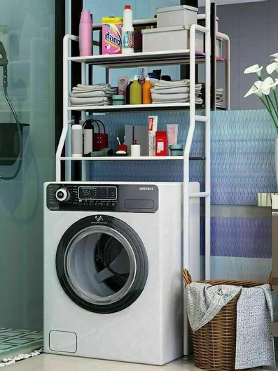 Ραφιέρα Μπάνιου TM-0091 Επιδαπέδια με 3 Ράφια 63x25x160cm Μεταλλική Λευκό